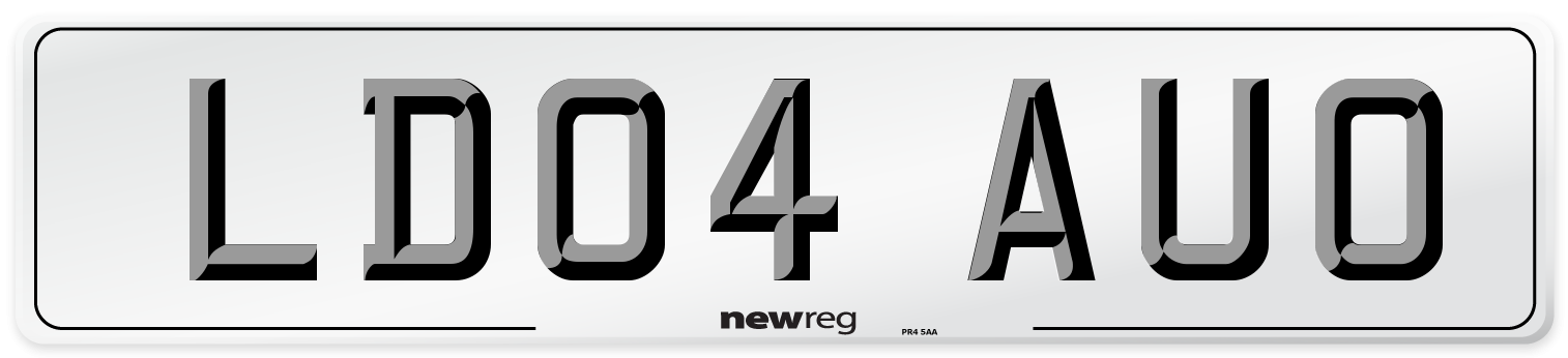 LD04 AUO Number Plate from New Reg